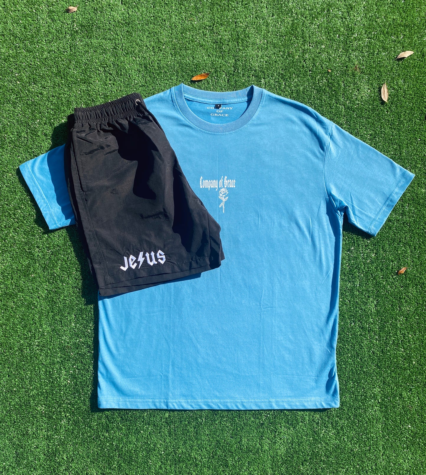 Company of Grace Tee, Light Blue