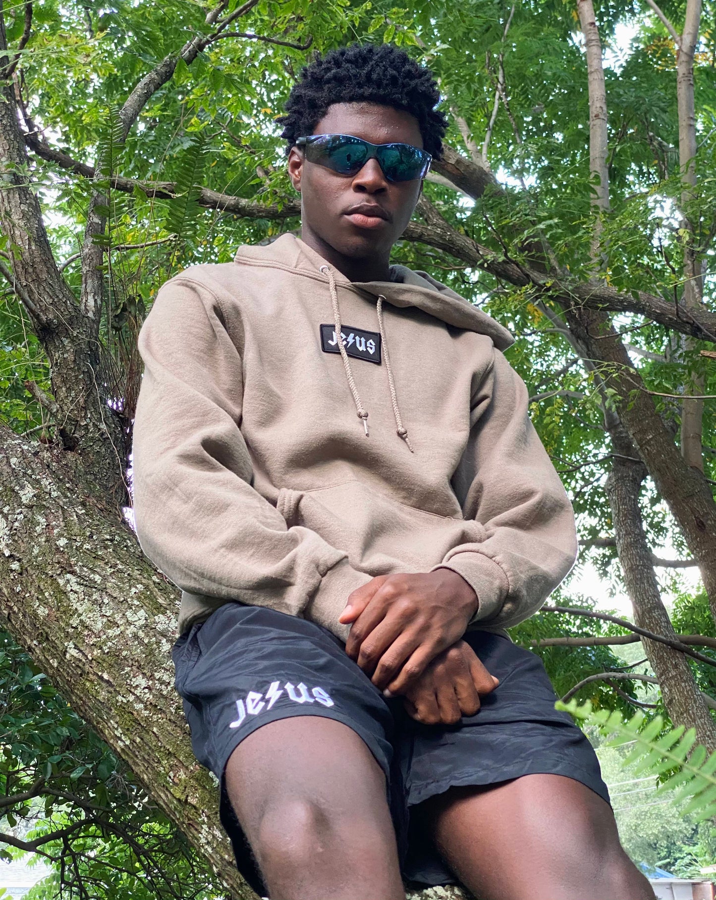 Khaki "Jesus" Hoodie