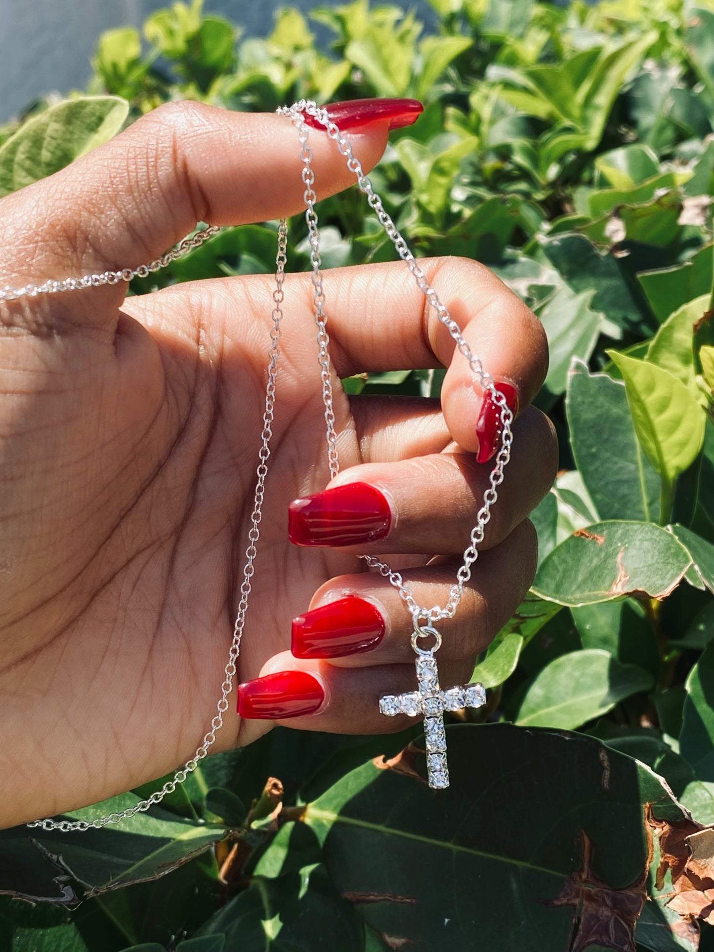 Rhinestone Cross Necklace